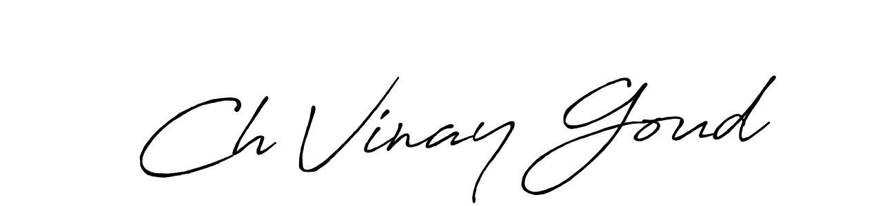 How to make Ch Vinay Goud signature? Antro_Vectra_Bolder is a professional autograph style. Create handwritten signature for Ch Vinay Goud name. Ch Vinay Goud signature style 7 images and pictures png