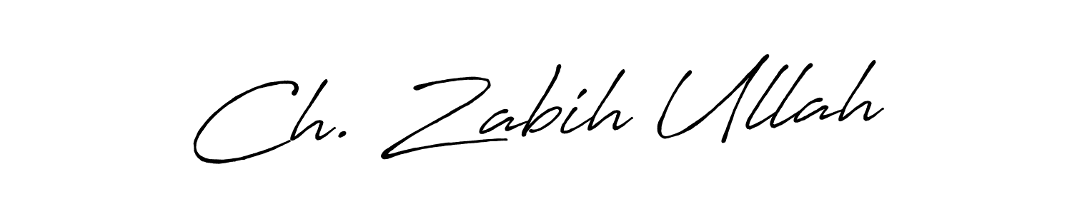 It looks lik you need a new signature style for name Ch. Zabih Ullah. Design unique handwritten (Antro_Vectra_Bolder) signature with our free signature maker in just a few clicks. Ch. Zabih Ullah signature style 7 images and pictures png