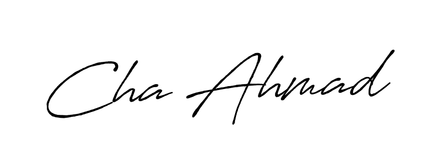 Cha Ahmad stylish signature style. Best Handwritten Sign (Antro_Vectra_Bolder) for my name. Handwritten Signature Collection Ideas for my name Cha Ahmad. Cha Ahmad signature style 7 images and pictures png