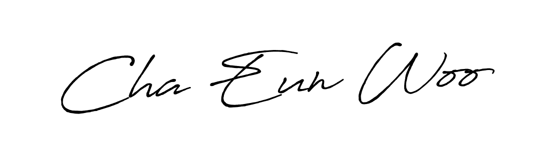 How to make Cha Eun Woo name signature. Use Antro_Vectra_Bolder style for creating short signs online. This is the latest handwritten sign. Cha Eun Woo signature style 7 images and pictures png