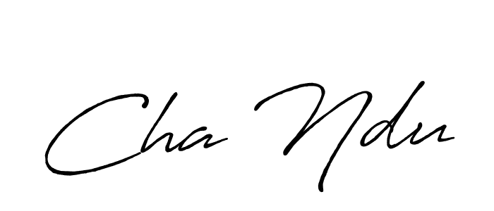 Make a beautiful signature design for name Cha Ndu. With this signature (Antro_Vectra_Bolder) style, you can create a handwritten signature for free. Cha Ndu signature style 7 images and pictures png