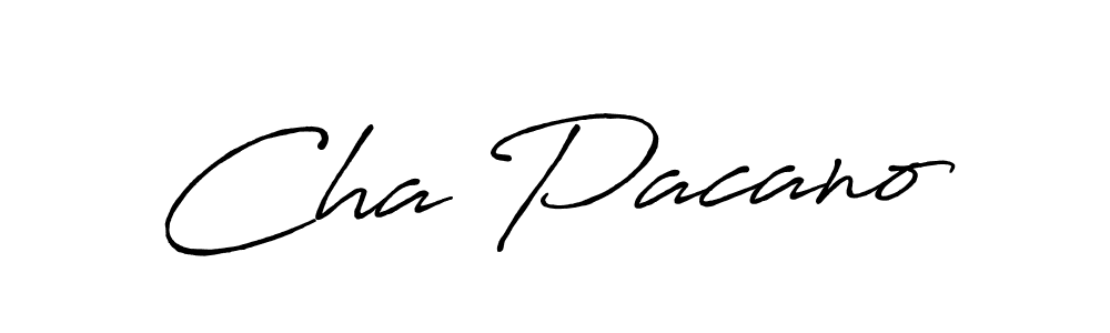 Create a beautiful signature design for name Cha Pacano. With this signature (Antro_Vectra_Bolder) fonts, you can make a handwritten signature for free. Cha Pacano signature style 7 images and pictures png