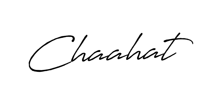 Make a beautiful signature design for name Chaahat. With this signature (Antro_Vectra_Bolder) style, you can create a handwritten signature for free. Chaahat signature style 7 images and pictures png