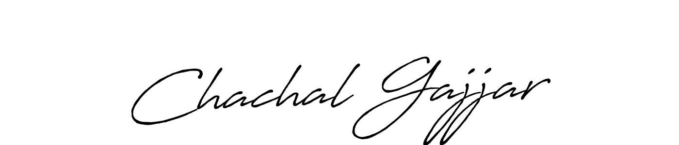 Make a beautiful signature design for name Chachal Gajjar. With this signature (Antro_Vectra_Bolder) style, you can create a handwritten signature for free. Chachal Gajjar signature style 7 images and pictures png