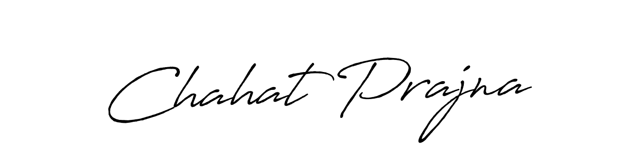 How to make Chahat Prajna signature? Antro_Vectra_Bolder is a professional autograph style. Create handwritten signature for Chahat Prajna name. Chahat Prajna signature style 7 images and pictures png