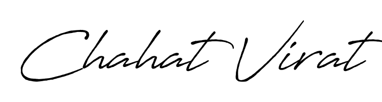 The best way (Antro_Vectra_Bolder) to make a short signature is to pick only two or three words in your name. For converting this name Chahat Virat. Chahat Virat signature style 7 images and pictures png