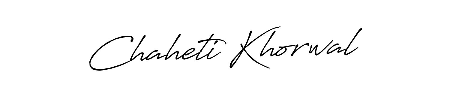 How to make Chaheti Khorwal name signature. Use Antro_Vectra_Bolder style for creating short signs online. This is the latest handwritten sign. Chaheti Khorwal signature style 7 images and pictures png