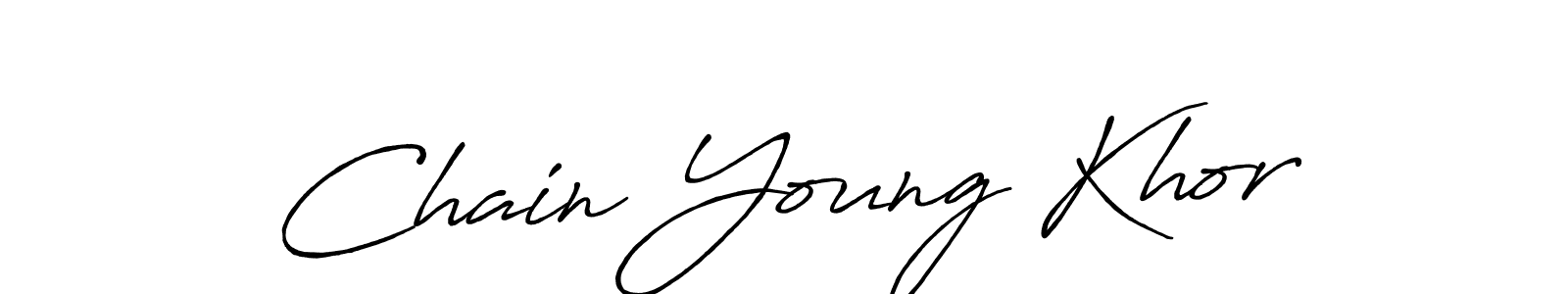Similarly Antro_Vectra_Bolder is the best handwritten signature design. Signature creator online .You can use it as an online autograph creator for name Chain Young Khor. Chain Young Khor signature style 7 images and pictures png