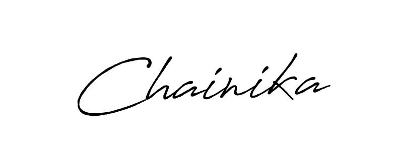 Use a signature maker to create a handwritten signature online. With this signature software, you can design (Antro_Vectra_Bolder) your own signature for name Chainika. Chainika signature style 7 images and pictures png