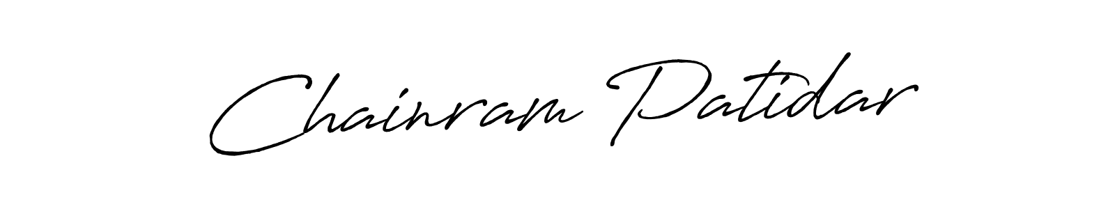 How to make Chainram Patidar name signature. Use Antro_Vectra_Bolder style for creating short signs online. This is the latest handwritten sign. Chainram Patidar signature style 7 images and pictures png