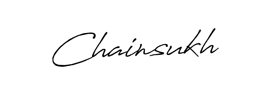 Make a beautiful signature design for name Chainsukh. With this signature (Antro_Vectra_Bolder) style, you can create a handwritten signature for free. Chainsukh signature style 7 images and pictures png
