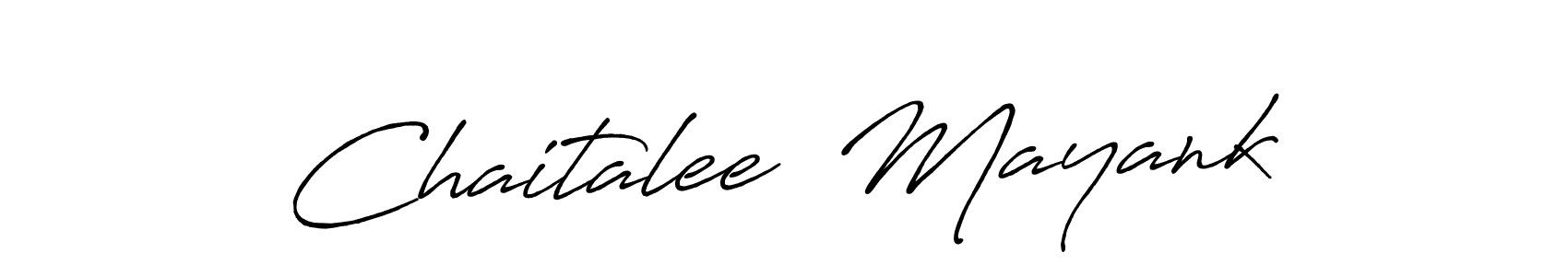 This is the best signature style for the Chaitalee  Mayank name. Also you like these signature font (Antro_Vectra_Bolder). Mix name signature. Chaitalee  Mayank signature style 7 images and pictures png