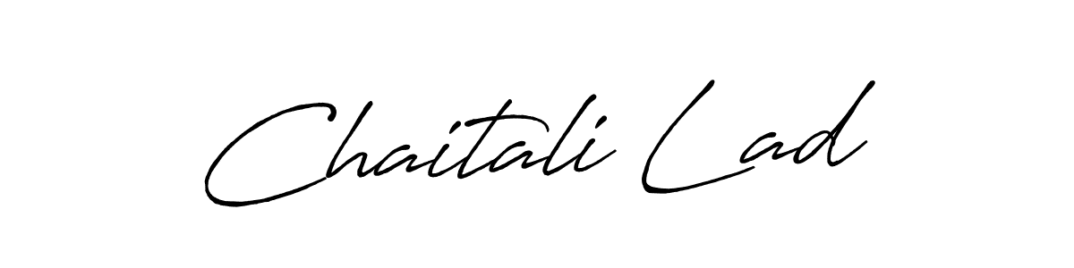 How to make Chaitali Lad name signature. Use Antro_Vectra_Bolder style for creating short signs online. This is the latest handwritten sign. Chaitali Lad signature style 7 images and pictures png