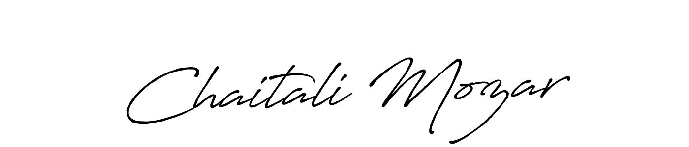 How to make Chaitali Mozar name signature. Use Antro_Vectra_Bolder style for creating short signs online. This is the latest handwritten sign. Chaitali Mozar signature style 7 images and pictures png