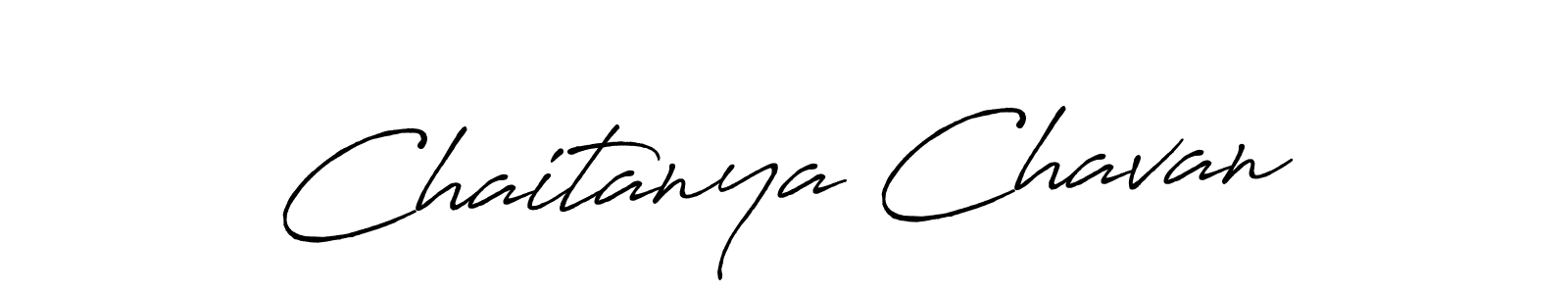 How to make Chaitanya Chavan name signature. Use Antro_Vectra_Bolder style for creating short signs online. This is the latest handwritten sign. Chaitanya Chavan signature style 7 images and pictures png