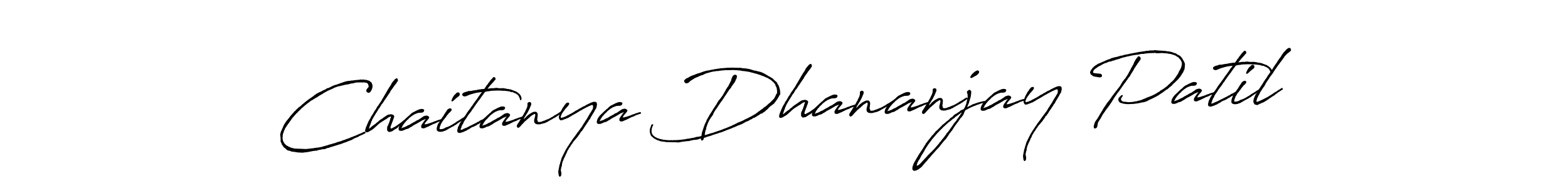 How to make Chaitanya Dhananjay Patil name signature. Use Antro_Vectra_Bolder style for creating short signs online. This is the latest handwritten sign. Chaitanya Dhananjay Patil signature style 7 images and pictures png