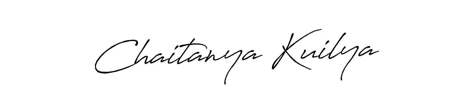 How to make Chaitanya Kuilya name signature. Use Antro_Vectra_Bolder style for creating short signs online. This is the latest handwritten sign. Chaitanya Kuilya signature style 7 images and pictures png