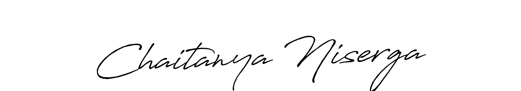 The best way (Antro_Vectra_Bolder) to make a short signature is to pick only two or three words in your name. The name Chaitanya Niserga include a total of six letters. For converting this name. Chaitanya Niserga signature style 7 images and pictures png