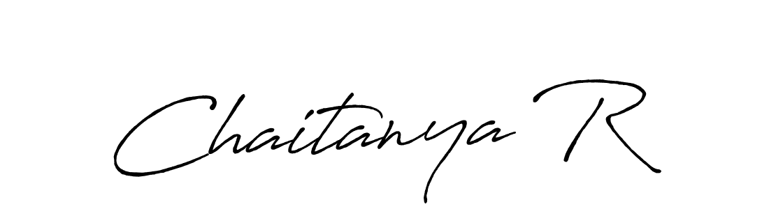 Make a beautiful signature design for name Chaitanya R. With this signature (Antro_Vectra_Bolder) style, you can create a handwritten signature for free. Chaitanya R signature style 7 images and pictures png