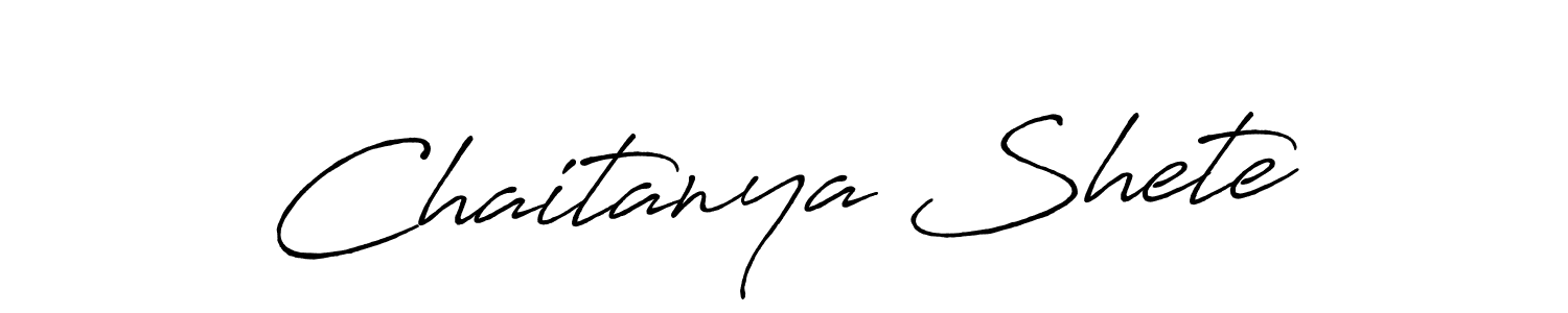 How to make Chaitanya Shete name signature. Use Antro_Vectra_Bolder style for creating short signs online. This is the latest handwritten sign. Chaitanya Shete signature style 7 images and pictures png