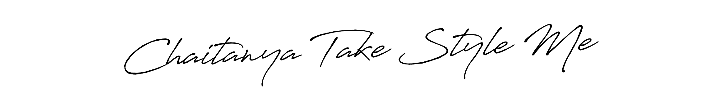 How to make Chaitanya Take Style Me name signature. Use Antro_Vectra_Bolder style for creating short signs online. This is the latest handwritten sign. Chaitanya Take Style Me signature style 7 images and pictures png