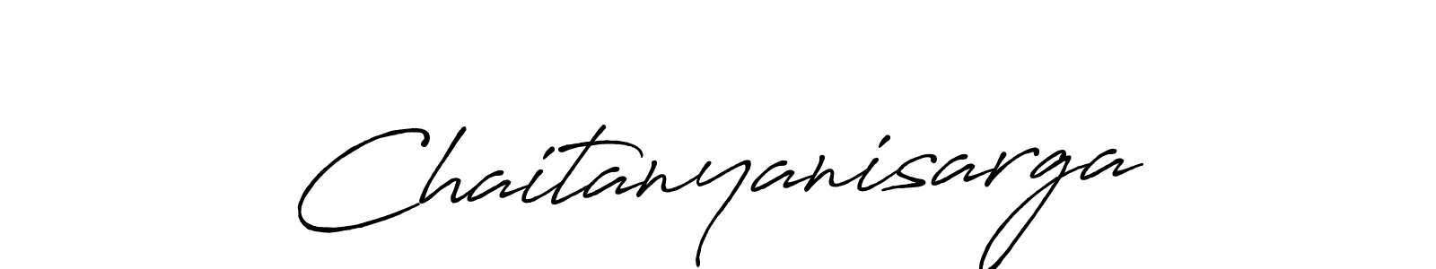 How to make Chaitanyanisarga name signature. Use Antro_Vectra_Bolder style for creating short signs online. This is the latest handwritten sign. Chaitanyanisarga signature style 7 images and pictures png