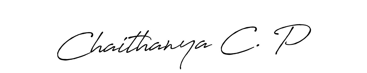 You should practise on your own different ways (Antro_Vectra_Bolder) to write your name (Chaithanya C. P) in signature. don't let someone else do it for you. Chaithanya C. P signature style 7 images and pictures png