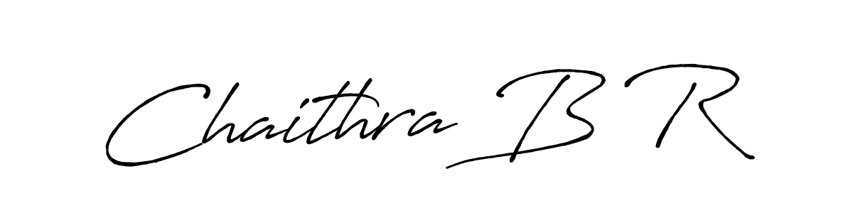 How to make Chaithra B R name signature. Use Antro_Vectra_Bolder style for creating short signs online. This is the latest handwritten sign. Chaithra B R signature style 7 images and pictures png