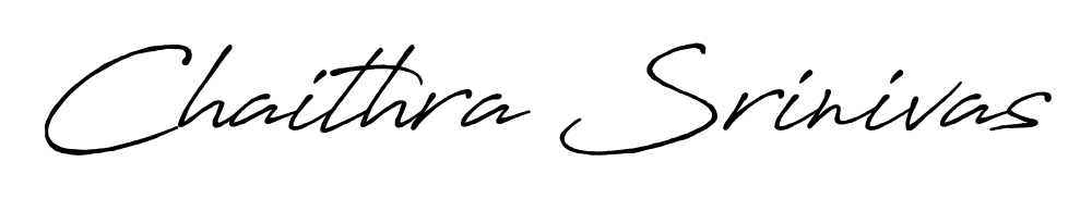 Designed for modern professionals: Chaithra Srinivas name signature crafted with Antro_Vectra_Bolder script. Ready for digital PDF workflows. Chaithra Srinivas signature style 7 images and pictures png
