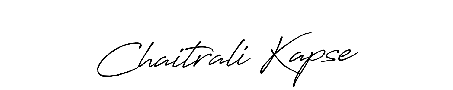 How to make Chaitrali Kapse name signature. Use Antro_Vectra_Bolder style for creating short signs online. This is the latest handwritten sign. Chaitrali Kapse signature style 7 images and pictures png