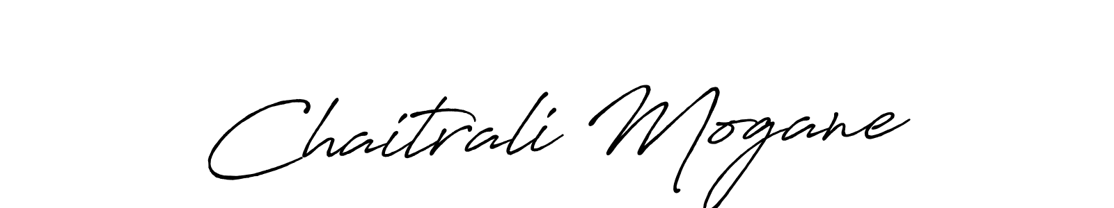How to make Chaitrali Mogane name signature. Use Antro_Vectra_Bolder style for creating short signs online. This is the latest handwritten sign. Chaitrali Mogane signature style 7 images and pictures png