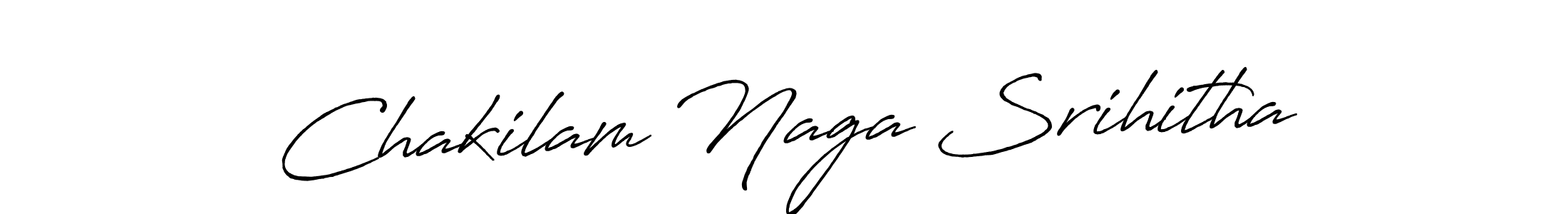 The best way (Antro_Vectra_Bolder) to make a short signature is to pick only two or three words in your name. The name Chakilam Naga Srihitha include a total of six letters. For converting this name. Chakilam Naga Srihitha signature style 7 images and pictures png