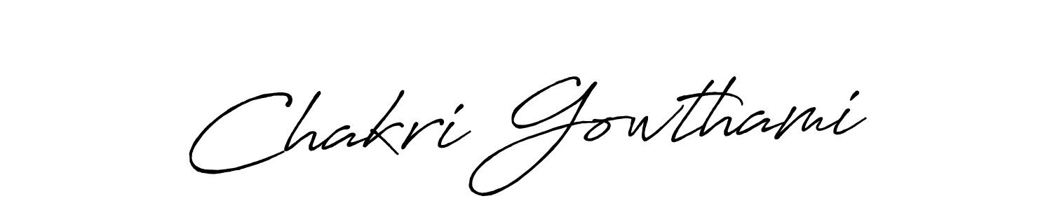 How to make Chakri Gowthami name signature. Use Antro_Vectra_Bolder style for creating short signs online. This is the latest handwritten sign. Chakri Gowthami signature style 7 images and pictures png