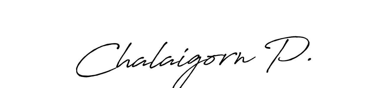 Design your own signature with our free online signature maker. With this signature software, you can create a handwritten (Antro_Vectra_Bolder) signature for name Chalaigorn P.. Chalaigorn P. signature style 7 images and pictures png