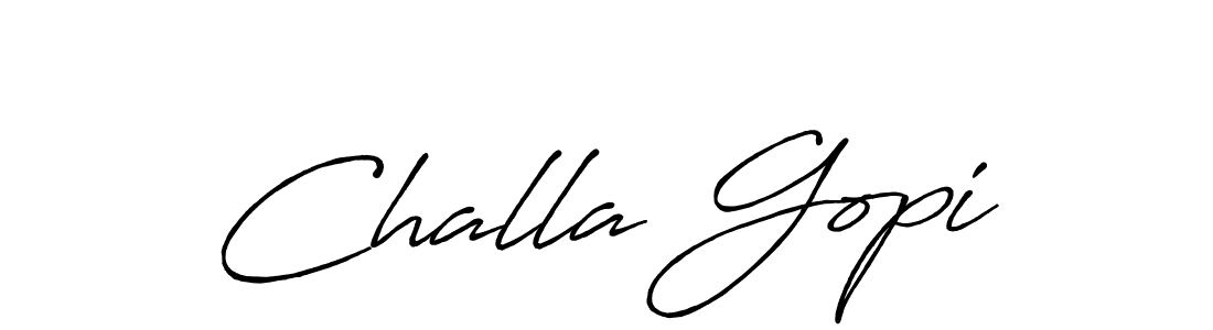 Make a beautiful signature design for name Challa Gopi. With this signature (Antro_Vectra_Bolder) style, you can create a handwritten signature for free. Challa Gopi signature style 7 images and pictures png