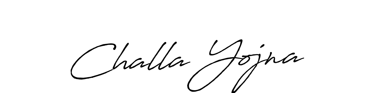 Use a signature maker to create a handwritten signature online. With this signature software, you can design (Antro_Vectra_Bolder) your own signature for name Challa Yojna. Challa Yojna signature style 7 images and pictures png