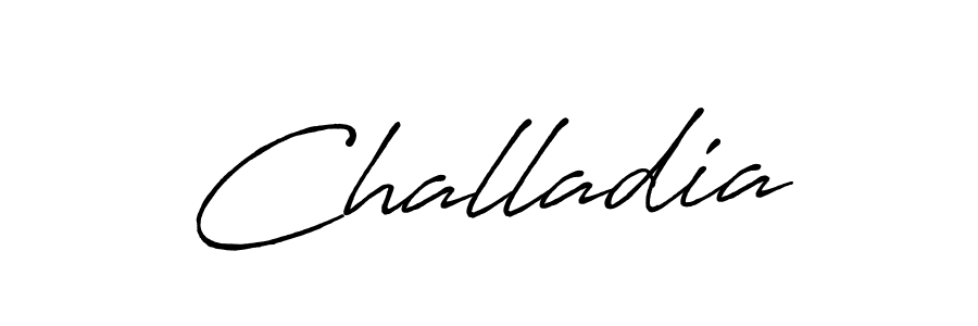 Design your own signature with our free online signature maker. With this signature software, you can create a handwritten (Antro_Vectra_Bolder) signature for name Challadia. Challadia signature style 7 images and pictures png