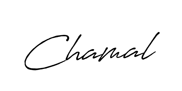 How to make Chamal name signature. Use Antro_Vectra_Bolder style for creating short signs online. This is the latest handwritten sign. Chamal signature style 7 images and pictures png
