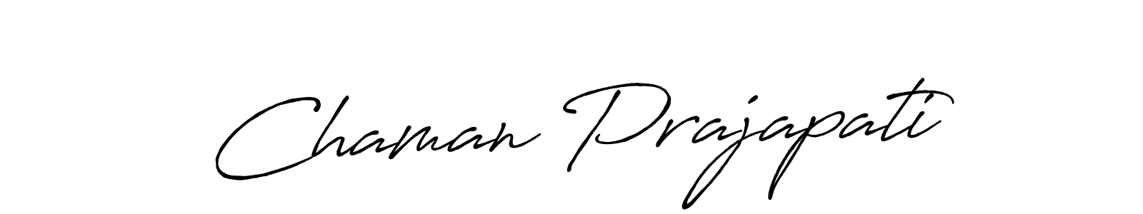 Also we have Chaman Prajapati name is the best signature style. Create professional handwritten signature collection using Antro_Vectra_Bolder autograph style. Chaman Prajapati signature style 7 images and pictures png
