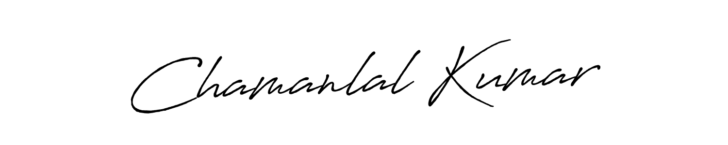 Make a beautiful signature design for name Chamanlal Kumar. With this signature (Antro_Vectra_Bolder) style, you can create a handwritten signature for free. Chamanlal Kumar signature style 7 images and pictures png