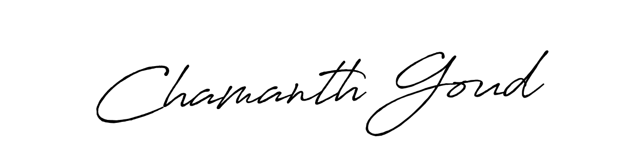 Create a beautiful signature design for name Chamanth Goud. With this signature (Antro_Vectra_Bolder) fonts, you can make a handwritten signature for free. Chamanth Goud signature style 7 images and pictures png