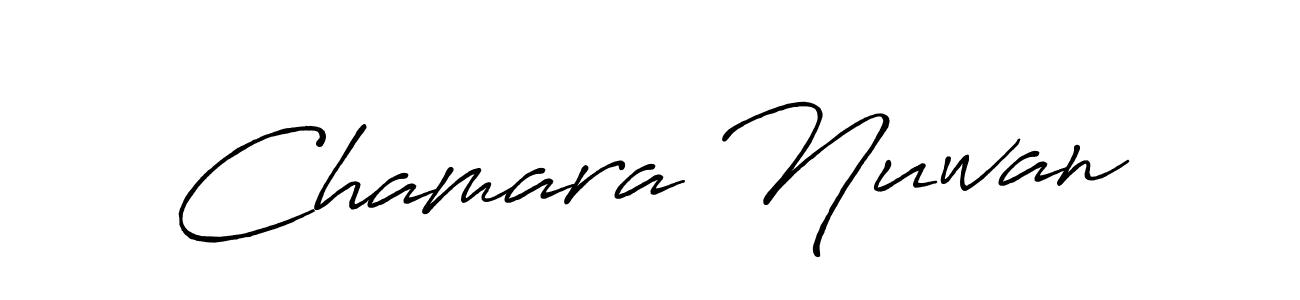 Make a beautiful signature design for name Chamara Nuwan. With this signature (Antro_Vectra_Bolder) style, you can create a handwritten signature for free. Chamara Nuwan signature style 7 images and pictures png