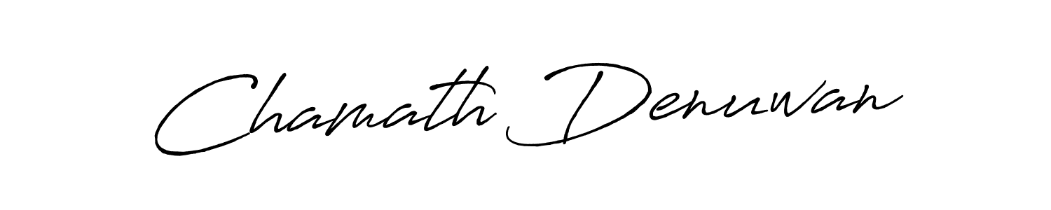 Make a beautiful signature design for name Chamath Denuwan. With this signature (Antro_Vectra_Bolder) style, you can create a handwritten signature for free. Chamath Denuwan signature style 7 images and pictures png