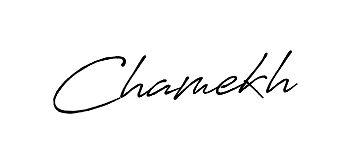 Design your own signature with our free online signature maker. With this signature software, you can create a handwritten (Antro_Vectra_Bolder) signature for name Chamekh. Chamekh signature style 7 images and pictures png