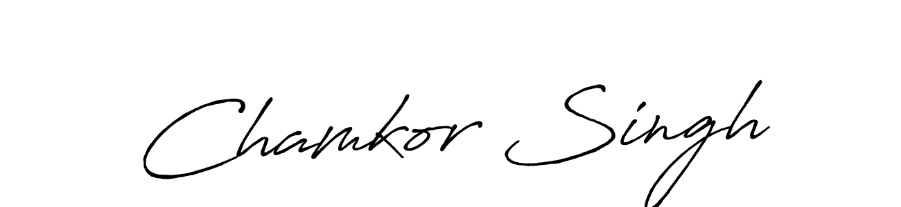 How to make Chamkor Singh name signature. Use Antro_Vectra_Bolder style for creating short signs online. This is the latest handwritten sign. Chamkor Singh signature style 7 images and pictures png