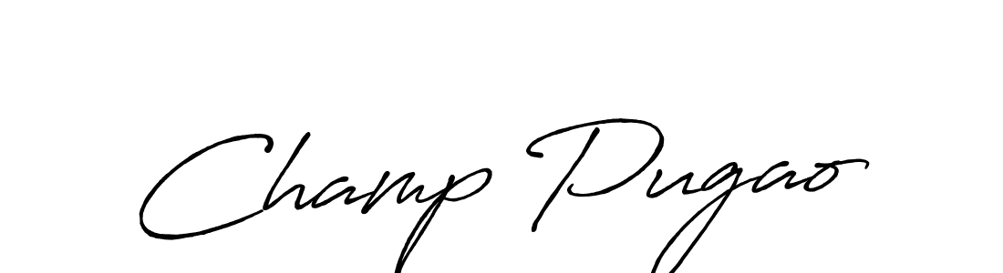 You can use this online signature creator to create a handwritten signature for the name Champ Pugao. This is the best online autograph maker. Champ Pugao signature style 7 images and pictures png