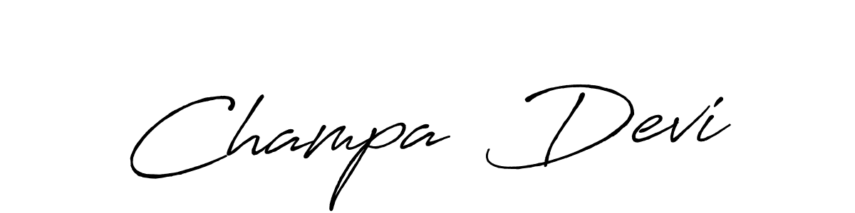 Design your own signature with our free online signature maker. With this signature software, you can create a handwritten (Antro_Vectra_Bolder) signature for name Champa  Devi. Champa  Devi signature style 7 images and pictures png