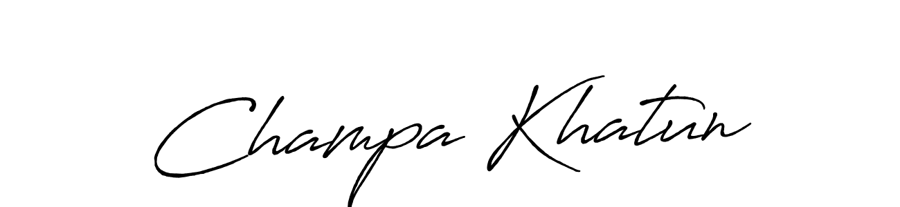 Similarly Antro_Vectra_Bolder is the best handwritten signature design. Signature creator online .You can use it as an online autograph creator for name Champa Khatun. Champa Khatun signature style 7 images and pictures png