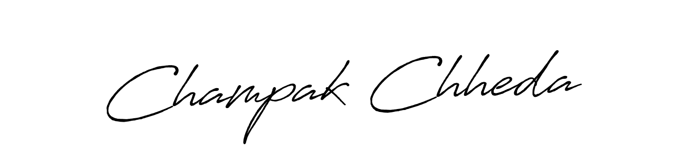 Create a beautiful signature design for name Champak Chheda. With this signature (Antro_Vectra_Bolder) fonts, you can make a handwritten signature for free. Champak Chheda signature style 7 images and pictures png