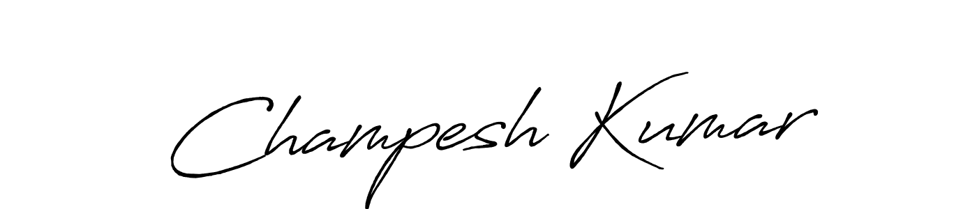 Use a signature maker to create a handwritten signature online. With this signature software, you can design (Antro_Vectra_Bolder) your own signature for name Champesh Kumar. Champesh Kumar signature style 7 images and pictures png